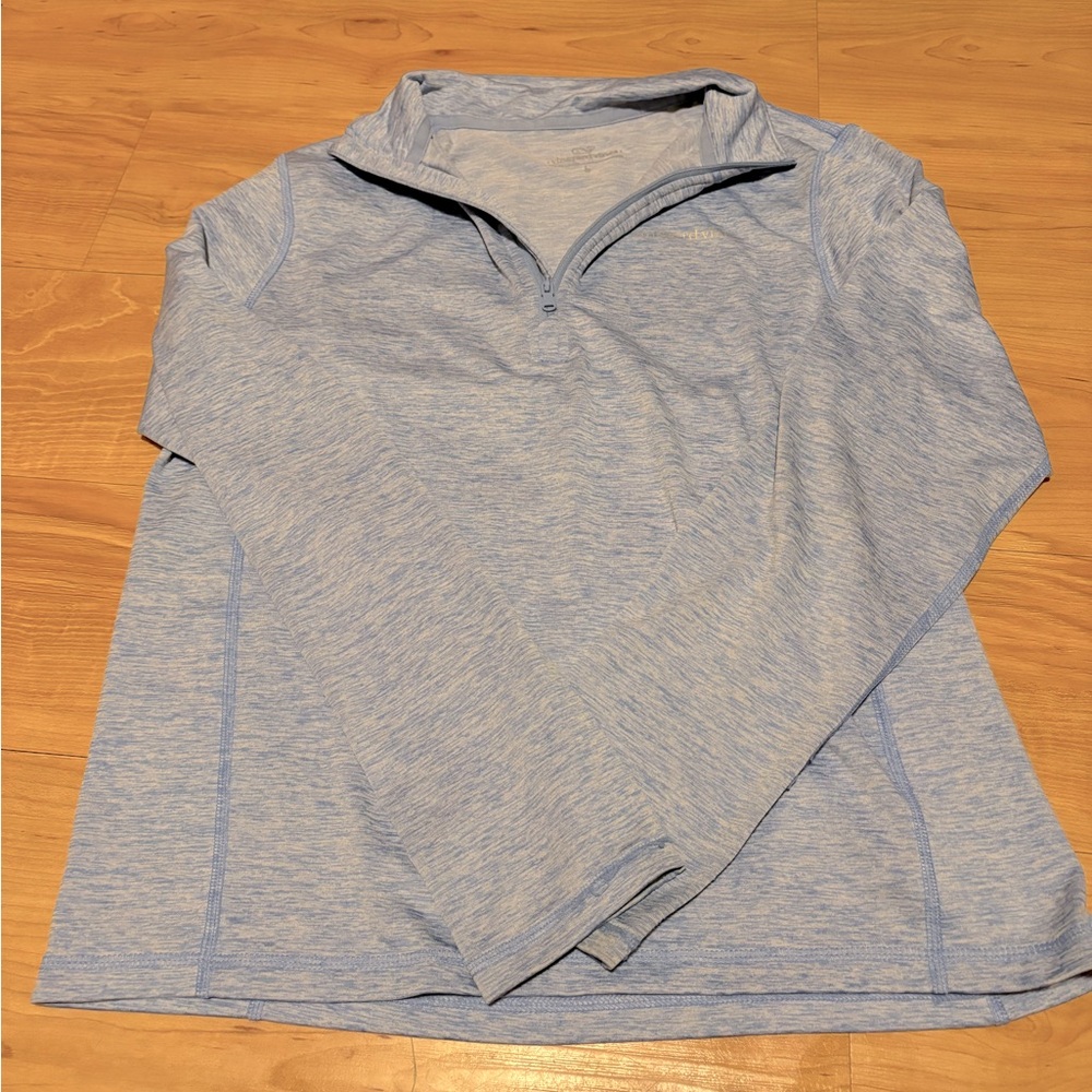 Vineyard Vines Size L, 16, Blue Quarter Zip Pullover Sweater
